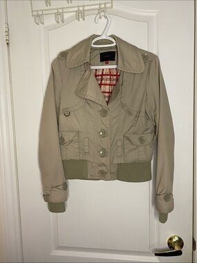 Cropped Utility Jacket in Khaki - Women's
